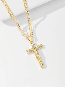 1 pieza de collar con detalle de letra en turquesa de estilo occidental neutro, disponible como joyería para parejas. - Oro amarillo - Ver 6