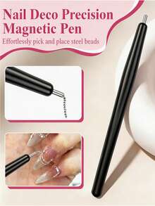 美甲磁铁套装，猫眼美甲磁性工具套装，法式猫眼爱心美甲磁铁，猫眼凝胶指甲油磁性棒，打造各种猫眼效果的美甲用品 - 彩色 - 查看 4