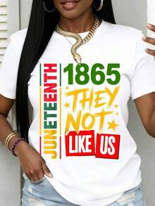 Juneteenth 1865 They Not Like Us T Shirt For Women Celebrating Freedom And Independence Perfect For Juneteenth Events And Cultural Pride-Unisex-L91 - 白色 - 查看 1