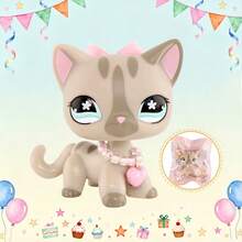 For LPS Shorthair Cat #468 Collectible Dolls,Green White Black Star Eyes,Mini Pet Shop Rare Collectible Figure With Accessories,Birthday Christmas Halloween Gift - màu nâu - Xem 1