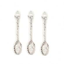 1/5/10 chiếc thìa lá hợp kim chạm khắc cổ điển có điểm nhấn bằng pha lê, thìa cà phê kem sáng tạo cho cốc khi trở lại trường - Bạc - Xem 18