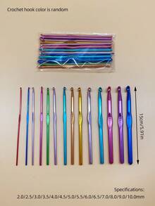 14pcs Colorful Aluminum Alloy Crochet Hooks Set, 2.0mm To 10.0mm Full Size Range, 5.91 Inch Long Design, Smooth Hook Head For Easy Yarn Flow And Less Snagging, Durable And Resistant To Bending, Box/Bag Packaging Optional, Suitable For Various Yarn Thicknesses, Ideal For Amigurumi Dolls, Shawls, Coasters And Other Creative Crochet Projects - Alumina Crochet Hook - View 13