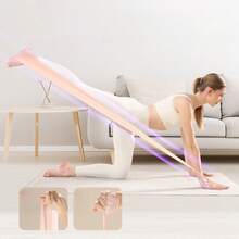 Fitness Yoga Resistance Bands, Suitable For Relaxation Exercise, Strength Training And Yoga Beginner Set (Random Color) Women's Fitness Bands, Sports Hip/Leg/Arm, Yoga, Pilates And Strength Training Equipment, Resistance Loop Sports Bands, Home Fitness, Stretching, Strength Training, Neutral Elastic Sports Bands - Multicolor - View 3