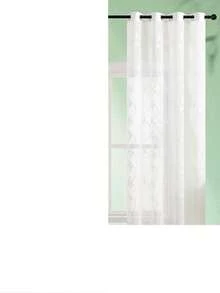 1pc White Embroidered Curtain, Decorative White Embroidered Faux Linen Ring Top Curtain, Suitable For Home Kitchen, Living Room And Bedroom - White - View 46