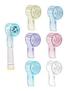 6 Peças Estojos Protetores Portáteis para Cabeças de Escova de Dentes Elétrica - Adequado para Cabeças de Escova de Dentes Elétrica IO, À Prova de Poeira e Respirável, Adequado para Casa e Viagens, Acessórios de Viagem Essenciais, Presente de Dia dos Namorados para Namorado/Namorada, Imprescindível para Férias - Multicolorido - Visão 6