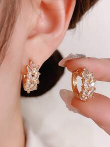 1 Đôi khuyên tai nhỏ bằng đồng sang trọng, thiết kế cao cấp, đính đá Cubic Zirconia, thích hợp cho bé gái đeo hàng ngày và trong các dịp lễ hội. - bông lúa mì - Xem 2