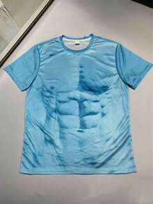 男士独特肌肉印花T恤，夏季款 - 彩色 - 查看 2