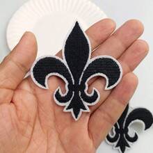 10pcs/Pack Black & Gold Iris Flower Embroidered Cloth Patches, Clothing Appliques - Cloth Patch - View 7