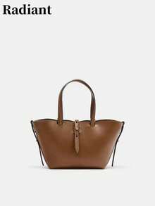 Bolso de mano tipo cesta mini, bolso de hombro/bandolera versátil, elegante y sencillo, adecuado para ir al trabajo, ir de compras, citas y salidas casuales - Marrón - Ver 7