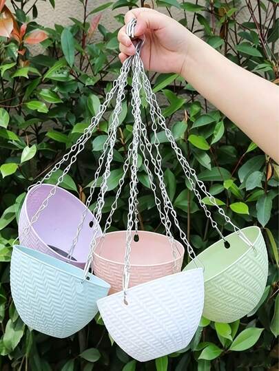 2 chậu hoa treo mini tự tưới, giỏ treo đính cườm thủ công dành cho cây mọng nước, chậu trồng cây trong nhà và ngoài trời, trang trí sân vườn, trang trí mùa xuân, phụ kiện làm vườn, treo tường, đa chức năng