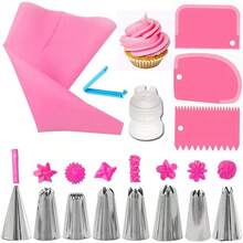 33pcs Pink Icing Piping Bags & Icing Nozzle Set - View 11