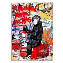 Poster Abstract Monkey Posters And Prints Art Graffiti Canvas Painting Pop Street Wall Picture Home Decor Cuadro - Multicolor - View 15