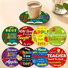 2 sous-verres ronds en bois imprimés 2D, convenant pour la cour, la cuisine, le salon, les rassemblements à la maison, la décoration de la table à manger, les cadeaux pour les amis et la famille lors des fêtes, convenant pour la Saint-Valentin, les anniversaires, les fêtes. Accessoires de décoration pour la maison, meilleur cadeau pour les amis - Multicolore - Voir 6
