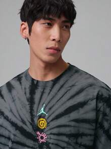Áo thun nam Jordan Brooklyn kiểu dáng rộng, họa tiết graffiti nhuộm tie-dye, mã sản phẩm IF3158-068 - Xám sắt - Xem 3