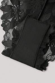 Hourtrue Quần lót ren gợi cảm cho nữ, quần đùi nam thoáng khí và đơn giản lãng mạn cho nữ, 1 chiếc đồ lót - màu đen - Xem 6