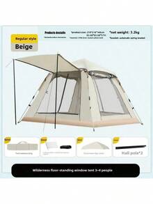Outdoor Portable Foldable Lightweight Camping Tent For 3-4 People, Indoor Camping Automatic Thickened Camping Tent - Multicolor - View 6