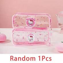 DOBBLE Hộp đựng bút bằng nhựa trong suốt chính hãng, túi đựng bút chì trong suốt dành cho nữ sinh, dụng cụ văn phòng phẩm. - A - Xem 3