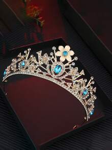 1pc Crystal Wedding Large Tiara Baroque Vintage Bridal Headpiece Wedding Dress Accessory Bridal Crown - Multicolor - View 8