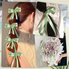 10 Yards Mint Green Satin Ribbon 10mm Polyester Ribbon, Light Green Satin Ribbon, Suitable For Graduation Gifts, Basket Fillers, Hair Accessories, Scrapbooking, Cake Bows, Weddings And Birthdays - Multicolor - View 4