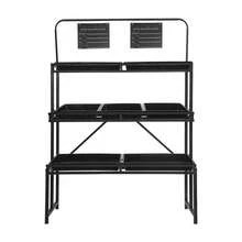 Fruit Vegetable Storage Rack With Removable Baskets, 3-Tier Supermarket Retail Storage Rack, Floor Display Storage Rack With Tray - Black - View 4