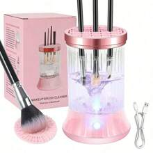 Nettoyeur de pinceaux de maquillage électrique, machine à laver automatique 2-en-1 alimentée par USB, système de nettoyage en profondeur avec stérilisation UV, convient pour le nettoyage des éponges et des pinceaux de maquillage, conception anti-éclaboussures, idéal pour le salon, les voyages, les maquilleurs, les peaux sujettes à l'acné, les professionnels de la beauté, cadeau parfait pour Noël/la Saint-Valentin - multicolore - Voir 12