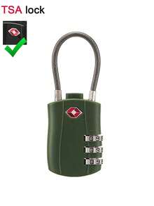 1/2 Pack TSA Approved Combination Lock - High Strength Zinc Alloy Body And Cut-Resistant Steel Cable, 3-Digit Combination Lock, Suitable For Travel Luggage, Gym Lockers, Bicycle Locks (Black), Travel Security Accessory | Multipurpose Travel Lock | Combination Lock, Luggage Lock, Travel Essential Holiday Vacation Supplies - Multicolor - View 22