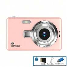 Cámara digital de 2.4": 50MP, zoom digital 16X, cámara digital compacta, adecuada para adolescentes y principiantes, regalo ideal para el Día de la Madre, cumpleaños, fiesta (incluye lector de tarjetas) - Rosa + lector de tarjetas - Ver 11
