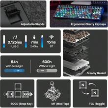 Aula F87 PRO V2 Wireless Gaming Keyboard With 10000mAh Battery, 8K Polling, SOCD/MT/TGL, BT/2.4GHz/Wired, Hot Swap TKL Mechanical Keyboard With Creamy Gasket, RGB Backlit (Black Transparent) - 查看 4