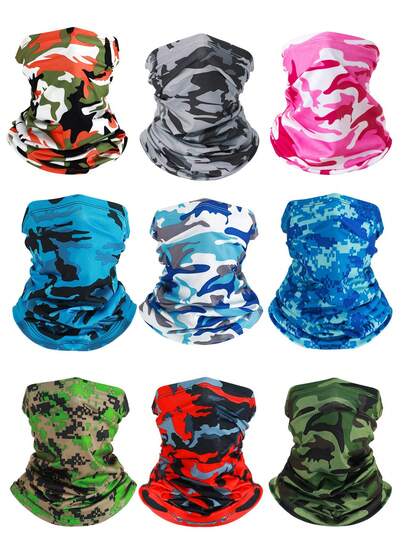 1pc/Set Camouflage Face Mask, Multifunctional Neck Gaiter, Suitable For Men And Women, Outdoor Cycling, Hiking, Fishing, Dust-Proof Camouflage Military Mask