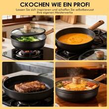 Pot, Cast Iron Pot, Frying Pan, Pans, With Glass Lid, Less Petrol And Less Smoke, I Am Very Rested, Universal For Gas/Electric Stoves - View 5
