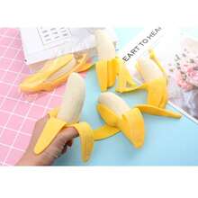 Juguete de estrés con forma de plátano pelado realista, juguete de fruta de rebote lento y creativo para aliviar el estrés - Multicolor - Ver 6