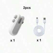 2pcs/Set Food Bag Sealer | 1 Sealer + 1 USB Charging Cable, Built-In Lithium Battery, Low Power Consumption, Magnetic Pressure Design, Suitable For Home, Camping, Outdoor, Travel, Potato Chips, Cookies Bag Sealing - Multicolor - View 11