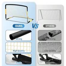 Linlin Stationery Store 6x4 Ft Soccer Goal Set Portable 2-Pack  Up Nets With Ball Pump Cones And Bag Backyard Soccer Equipment Easy Assembly - Yellow - View 3