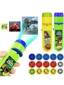 Đèn pin chiếu hình cho trẻ em, đồ chơi giáo dục sớm về kể chuyện, chiếu sáng, hình ảnh khủng long và động vật hoạt hình, đồ chơi chiếu hình thú vị. - Nhiều màu - Xem 12