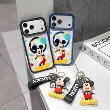 This Disney Mickey Mouse Pattern Lanyard Phone Case Features A Strong Magnetic Closure And Full Coverage Of Acrylic And TPU Material. It's Shockproof, Lightweight, And Suitable For IPhone17/16/11/13/15/15 Plus/15 Pro/15 Pro Max/12/14 Pro Max/11 Pro Max/12 Pro/12 Pro Max/13. It's A Popular Birthday Gift, Business Gift, Durable, Stain-Resistant, And Fingerprint-Resistant New Phone Case For Men And Women. It Also Includes A Mickey Mouse Phone Case And Mickey Mouse Doll Bracelet. Compatible With SamsungGalaxy S20, S21, S22, S23, And S24 Series. It's The Perfect Gift For Friends And Family. This Stylish Phone Case Is Fun, Lightweight, And Durable. IPhone17 Pro Max Phone Case, Minnie Phone Case. - 粉色 - 查看 2
