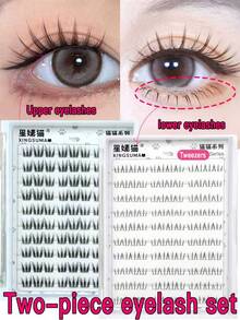 OBOVAY 90/180 Pieces C Curl Lashes, No Glue Needed, No Makeup Remover, Single Strand False Eyelashes, Korean Girl Group Style, 9/10/11/12mm Mixed Clusters, C Curl, 0.07 Natural Makeup Effect, DIY Eyelash Extension, Natural Cluster False Eyelashes, 10 Rows Wear, No Glue Needed, Natural & Lengthening False Eyelashes, Women False Eyelash Clusters, Party & Nightclub Makeup, Beginner Makeup Tool, Cat Eye False Eyelashes, Self-Adhesive False Eyelashes, Fan-Shaped Skin-Friendly & Ultralight, Halloween False Eyelash Makeup, Christmas False Eyelashes - Black - View 11