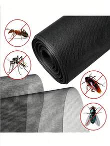 Black Window Screen Mesh Fiberglass DIY Window Mesh Replacement Durable Not Easy To Tear Door Screen For Flies Mosquitoes Provention - Black - View 4