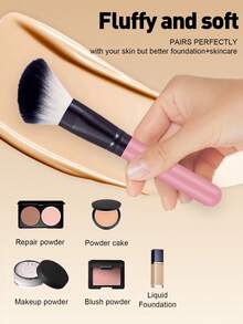 11pcs Pink & Black Portable Makeup Brush Set, Beginner Eyeshadow Brush, Powder Brush, Cosmetic Makeup Tools Full Set - Multicolor - View 3