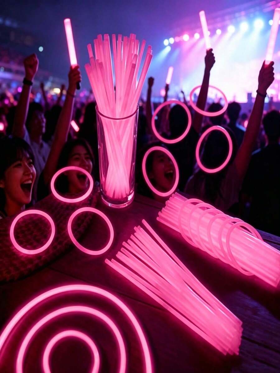 100/50pcs 8-Inch Colorful Glow Sticks Set, High Quality Super Bright Glowing Sticks, Glow Decor, Luminous Effect, Long-Lasting Glow, Add Radiance To Parties