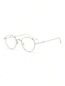 1pc New Fashion Women Metal Oval Frame Korean Style Star Decor Eyeglasses, Suitable For Daily Office Usage Clear Glasses Accessories Glasses Accessories For Women2026 - Bạc - Xem 4
