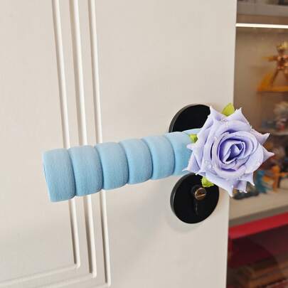 1朵/2朵人造露珠玫瑰花，浪漫花卉装饰，适用于婚礼、卧室、家居、办公室。门把手套，防静电，保暖。