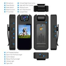 1pc 1000mAh High Capacity Rechargeable Battery Pack, Sports Camera With 1080P FHD 180° Rotatable Lens, Compact Design For Cycling, Running, Travel, Outdoor Adventure And Daily Recording - 黑色 - 查看 9