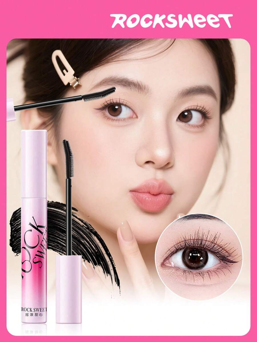 ROCK SWEET 轻盈防水纤长卷翘睫毛打底膏：持久防晕染，打造完美睫毛妆容 - 黑色 定妝膏 - 查看 1