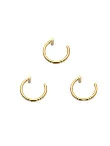 1/3/5pcs Lip Ring, Nose Ring, Fake Nose Septum Clip-On Piercing, Body Clip-On Piercing - T-shaped Nose Ring - View 17