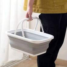 Collapsible Silicone Cleaning Bucket With Handle – Foldable Laundry & Mop Basin, Space-Saving Portable Water Tub For Home & Travel - View 5