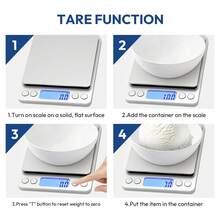 High Precision Digital Food Scale With 0.1g Accuracy And 3kg/6.6lb Capacity, Perfect For Accurate Weighing.Slim And Compact Design Saves Space - Light Grey - View 5