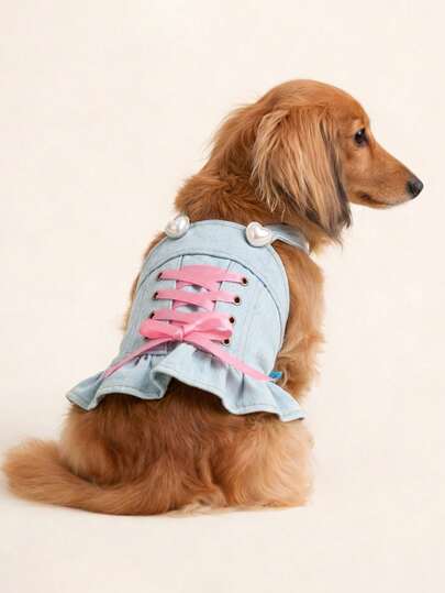 PETCIRCLE 1件宠物衣服，狗狗/猫咪套装，时尚可爱小型犬连衣裙，外出舒适装扮