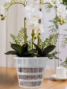 Bộ 1/2/3/5 chậu hoa có chức năng kiểm soát rễ, giỏ đỡ rễ, thích hợp trồng lan Phalaenopsis, chậu hoa bằng nhựa thoáng khí. - A - Xem 6