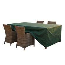 Well Home Rectangular Garden Furniture Cover 165x115x80cm Dark Green, 100gsm, With Zipper - A - View 7