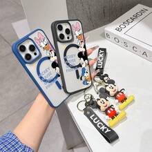 This Disney Mickey Mouse Pattern Lanyard Phone Case Features A Strong Magnetic Closure And Full Coverage Of Acrylic And TPU Material. It's Shockproof, Lightweight, And Suitable For IPhone17/16/11/13/15/15 Plus/15 Pro/15 Pro Max/12/14 Pro Max/11 Pro Max/12 Pro/12 Pro Max/13. It's A Popular Birthday Gift, Business Gift, Durable, Stain-Resistant, And Fingerprint-Resistant New Phone Case For Men And Women. It Also Includes A Mickey Mouse Phone Case And Mickey Mouse Doll Bracelet. Compatible With SamsungGalaxy S20, S21, S22, S23, And S24 Series. It's The Perfect Gift For Friends And Family. This Stylish Phone Case Is Fun, Lightweight, And Durable. IPhone17 Pro Max Phone Case, Minnie Phone Case. - Hồng - Xem 4